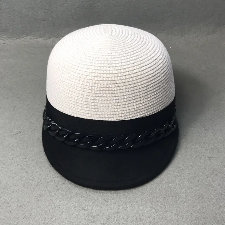 

Summer cloth joining together short straw brim chain cap female han edition equestrian straw hat, baseball cap shade sunscreen
