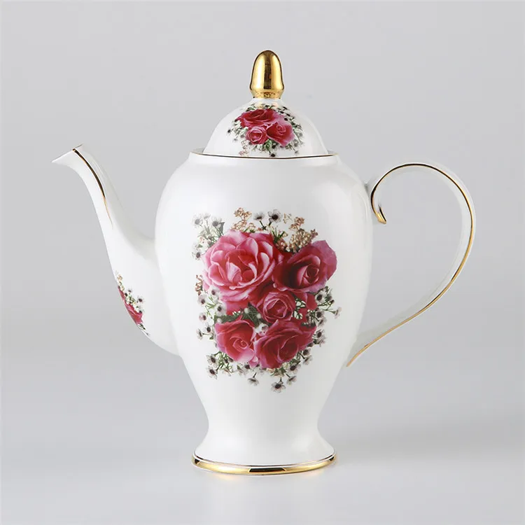 Британский Королевский винтажный костяной китайский заварочный чайник с заваркой Европейский фарфор кофейник 1000 мл керамический чайник для кафе "время пить чай" посуда для напитков - Цвет: Princess Rose