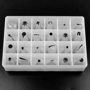 

Free Shipping Cake Baking Tool, Stainless Steel Piping Mouth 24 PIECE SET Cake Decorating Tool A149