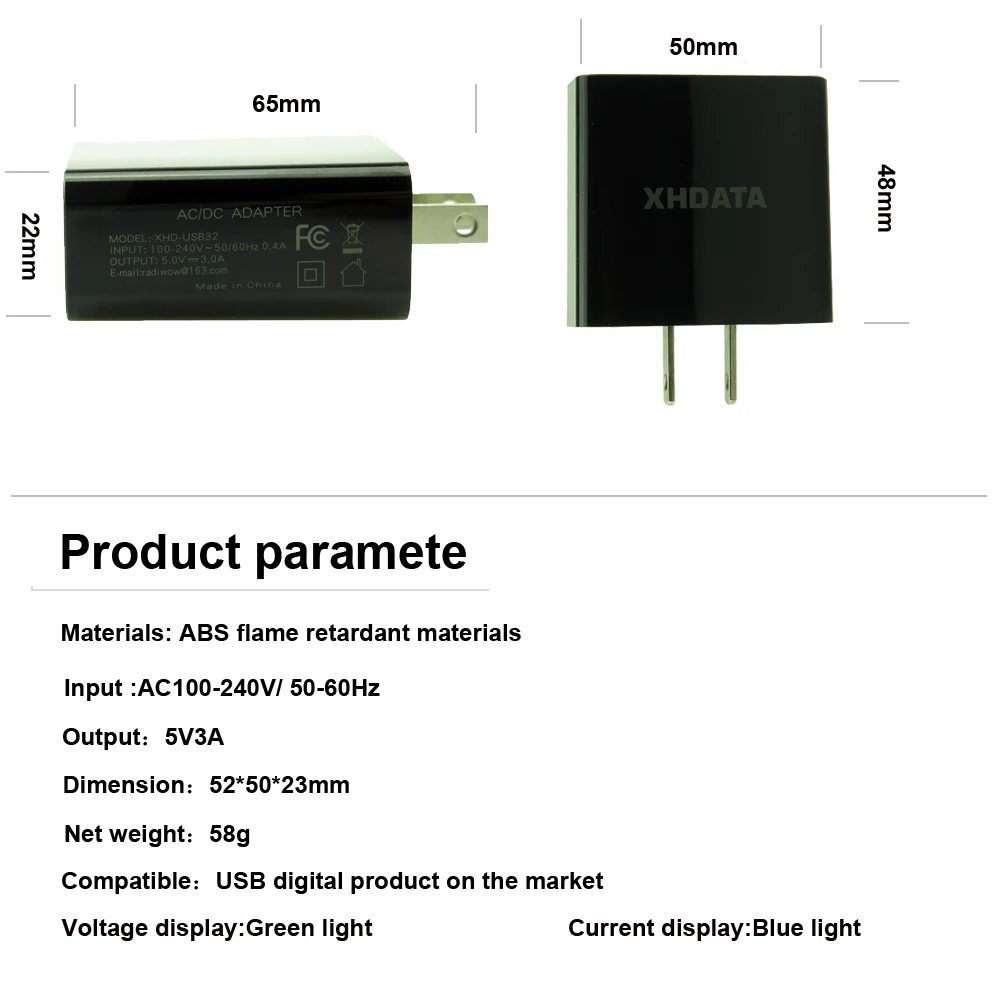 XHDATA XHD3.0 3-USB интерфейсы выход дизайн мобильного телефона адаптер 5V быстрая интеллектуальная зарядка(американский стандарт