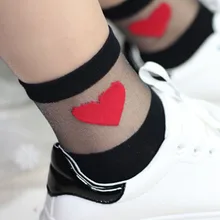 Мода, сексуальные прозрачные милые женские носки, удобные мягкие носки с сердечками, Meias, хлопковая подошва, Calcetines Mujer