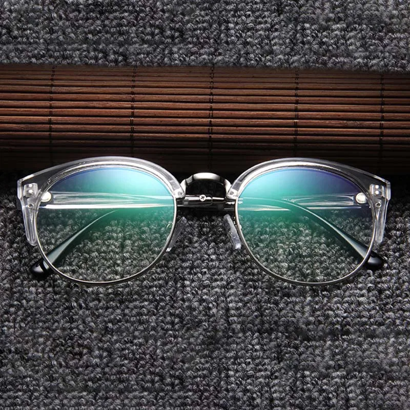 1 шт. винтажный с прозрачными стеклами очки половинчатая металлическая рама с защитой от пыли легкие украшения для очков XRQ88