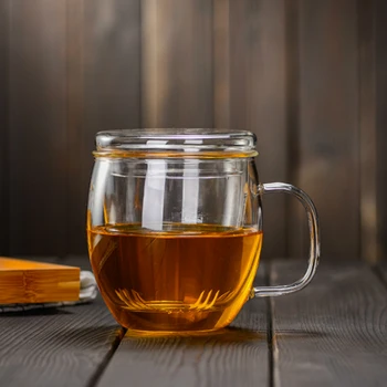 

350ML Glass Teacup High Temperature Glass Tea Cup Handmade Simple Single layer