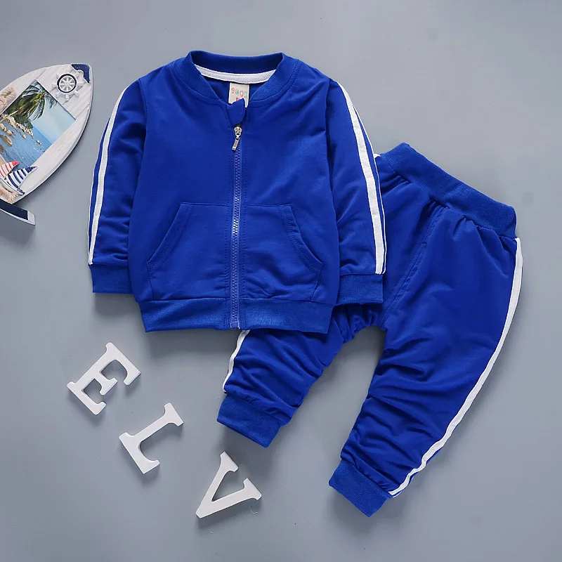 Модный весенне-осенний хлопковый спортивный комплект для маленьких мальчиков и девочек, куртка+ штаны, 2 предмета в комплекте, спортивный костюм для мальчиков, комплект одежды для малышей, комплект для малышей