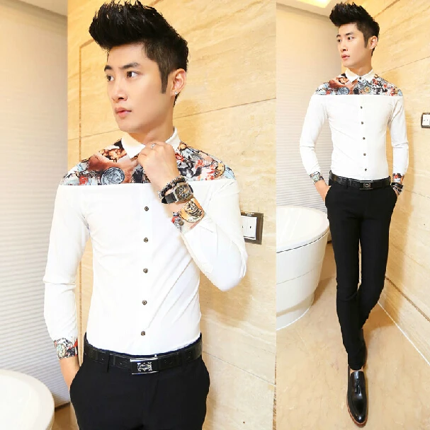 Printed Patchwork Fashion Sexy Men 