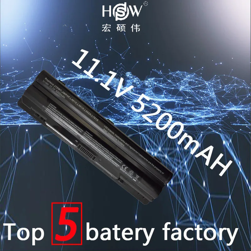 5200mAh laptop Battery for Dell XPS 14 15 17 L401x L501x L502x L701x L702x 312-1123 312-1127 J70W7 JWPHF R795X WHXY3 akku