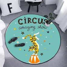 Мультяшные Животные Мягкий круглый коврик Детская комната декоративные ковры детские игры ползать нескользящий Мат игрушки для детей коврики детские рождественские подарки