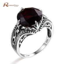 Marca de moda de Las Mujeres 925 Sterling Silver Red Promesa Anillos de Compromiso CZ Crystal Joyería de Lujo de La Vendimia para Las Mujeres Libera El Regalo caja