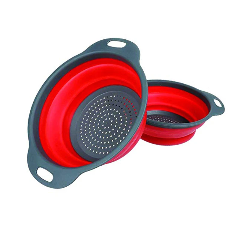 

Collapsible Colanders Food-Grade Silicone Kitchen Folding Strainer Bowl Colander Set for Vegetables Fruit Kitchen Tool