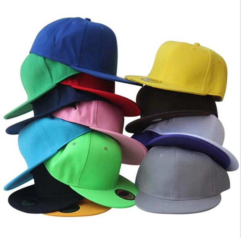 Men's full closed closure solid leisure baseball caps flat brim hip hop