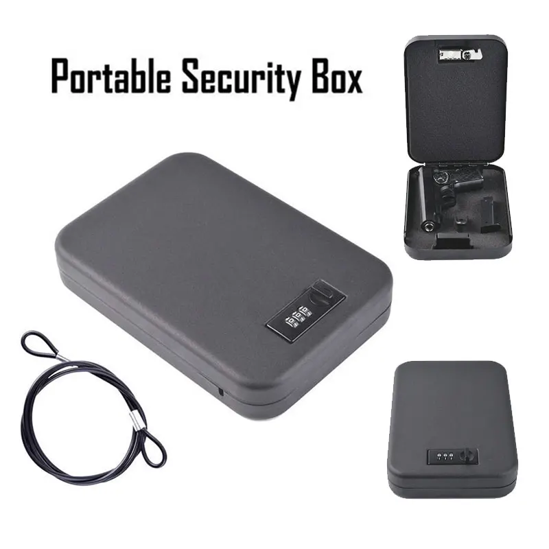 

Strong Pistol Safe Box SECURITY BOX Cash Safe Box Security Saving Money Home Security