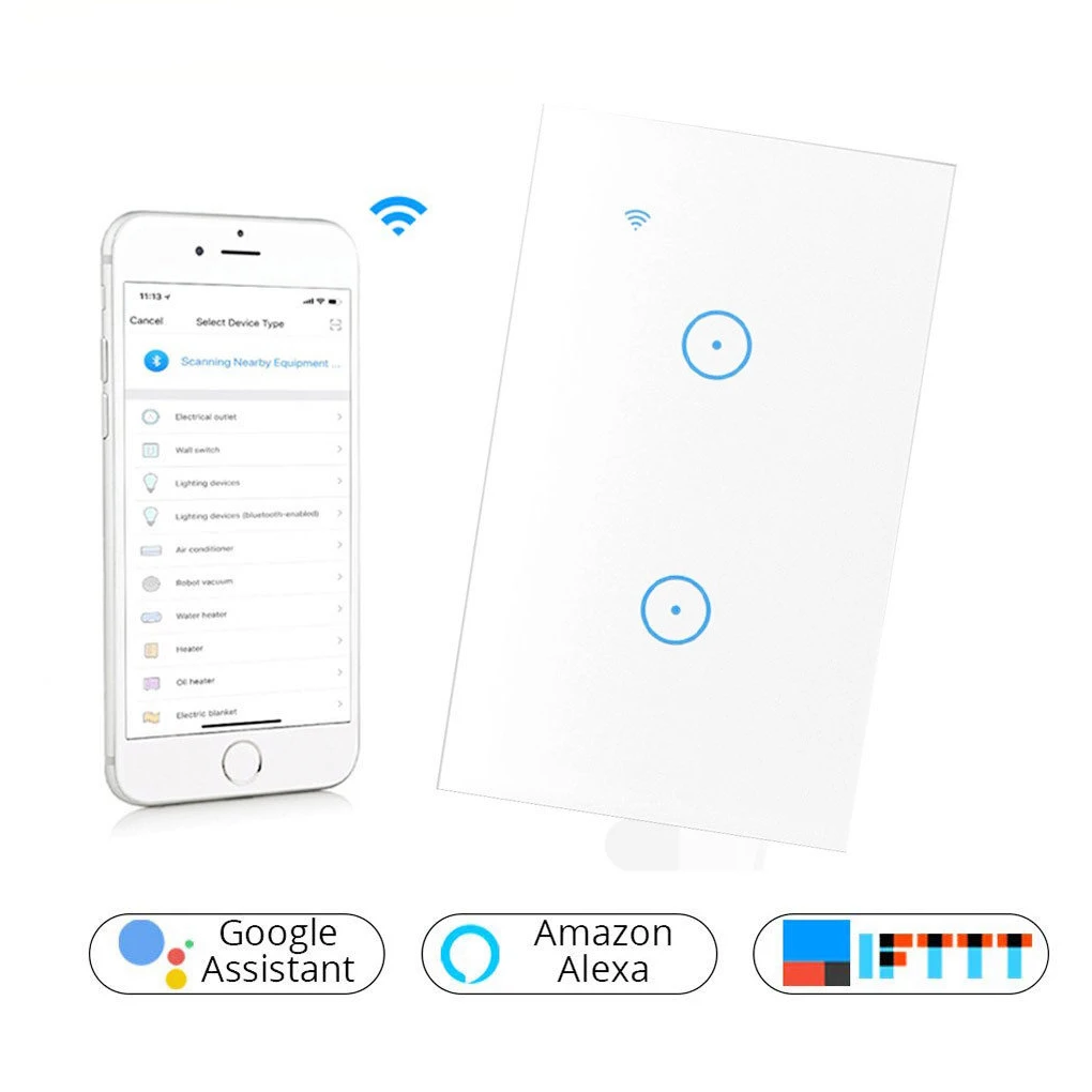 Замена для Alexa/Google APP 1/2/3 умный дом, Wi-Fi, сенсорный настенный выключатель Панель Interlligent предметы домашнего обихода