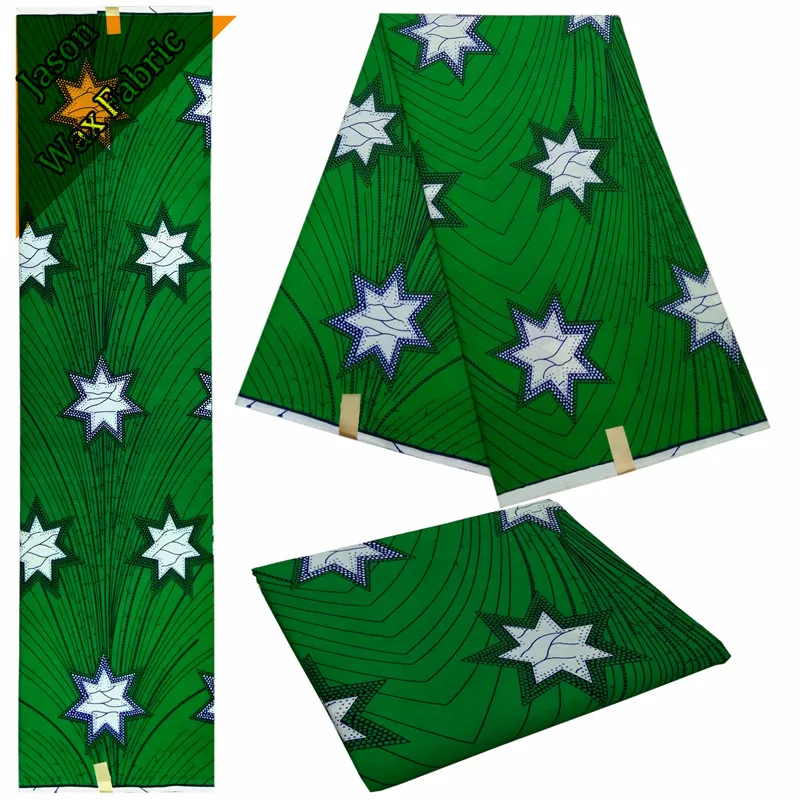 2018 green color Ankara designs high quality 100%cotton ankara fabric