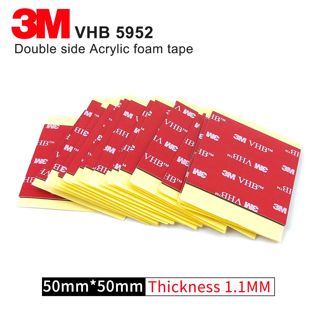

3M VHB double sided tape 3M 5952 acrylic foam tape Black high adhesive high sticky 3M tape 5cm * 5cm/50mm * 50mm, 300 pcs a lot