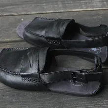 С открытым носком гладиаторы на плоской подошве мягкая кожа Летние гладиаторы Hombre Sapatos пляжные сандалии мужские