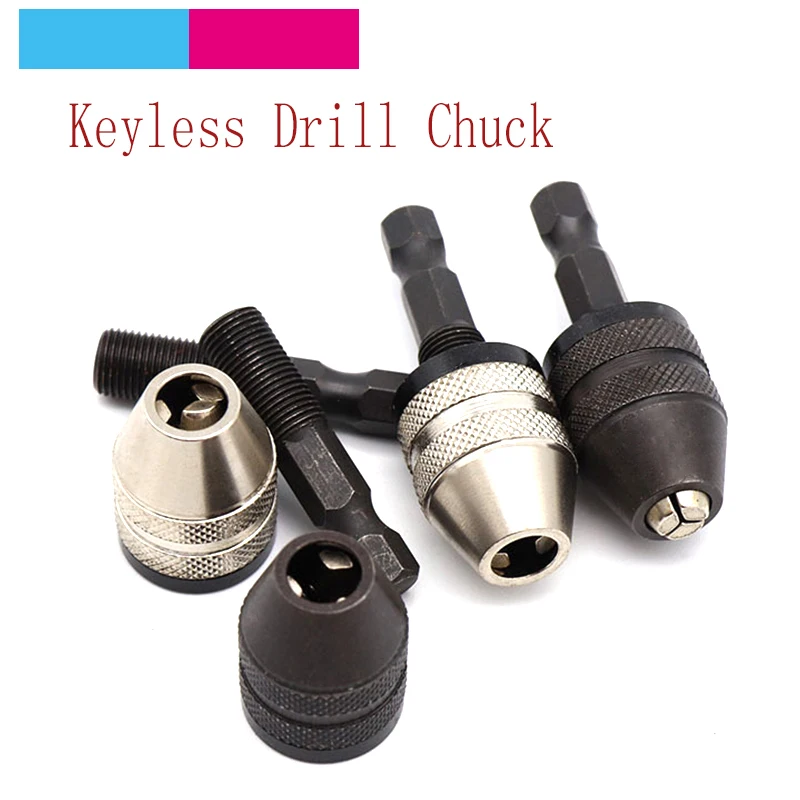 

6mm Shank Keyless Drill Chuck Screwdriver Impact Driver Adaptor 1/4 Hex Shank Drill Bit Tool Quick Change Convertor Adapter