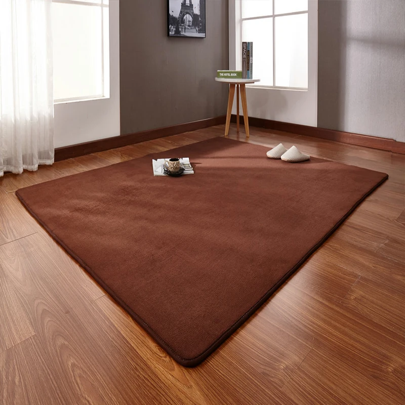 

160*200cm Thickened coral velvet plain carpet non-slip rug living room pad coffee table blanket bedroom cushion bedside yoga mat