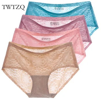 

TWTZQ Top Quality Summer Floral Sexy Lingerie Transparent Briefs Seamless Panties Sexy Ultra-thin Tanga Women Underwear J4LS019