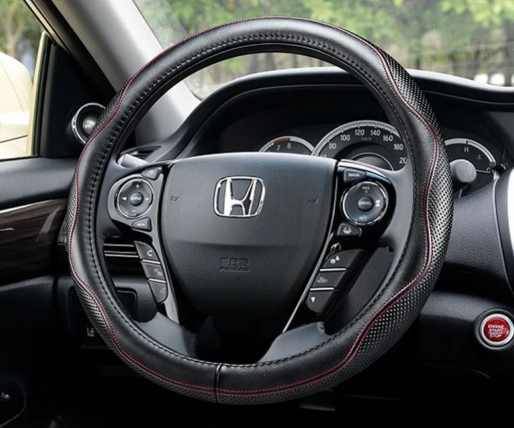 Leather Texture Soft Auto Car Steering Wheel Cover Universal 15 inch