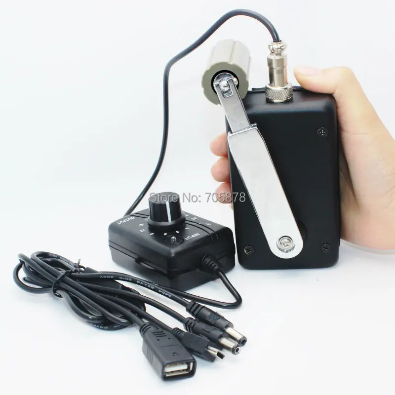 Portable Hand Crank Generator 30W Small Dynamo Outdoor Manual Emergency  Phone Charger With 3-28V DC-DC Voltage Regulator