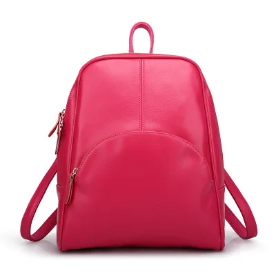 Брендовый рюкзак большой емкости, женские рюкзаки, одноцветные винтажные школьные сумки для девочек, женский рюкзак черного цвета из искусственной кожи - Цвет: 551 rose red
