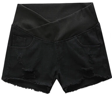 Весна-лето, короткие штаны для беременных, шорты для беременных, джинсы для беременных и молодых матерей, шорты, осенние джинсовые штаны свободного кроя, M/L/XL/XXXL - Цвет: Черный