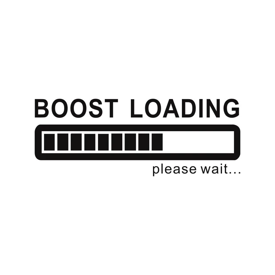 Creative Boost Loading Please Wait For Turbo Funny Car Stickers Car styling Black Silver Laser Motocycle Auto Stickers 14CM5CM (5)