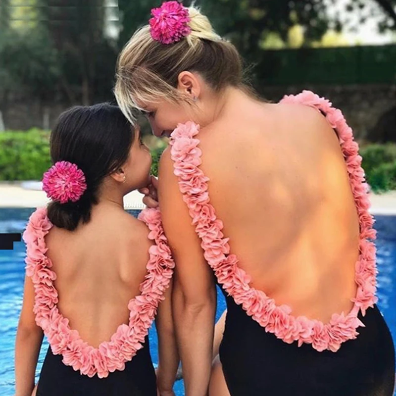 

Mother Daughter Swimsuits Flower Mommy And Me Swimwear Bikini Family Matching Clothes Family Look Mom And Daughter Bathing Suit