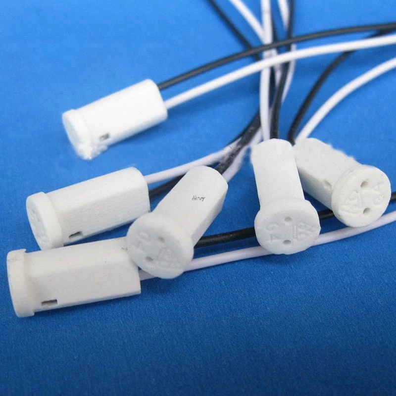 

10Pcs 20CM/7.87" High Temperature Cable G4 Lamp Holder Ceramic Light Socket LED Lighting Tool Household Accessory