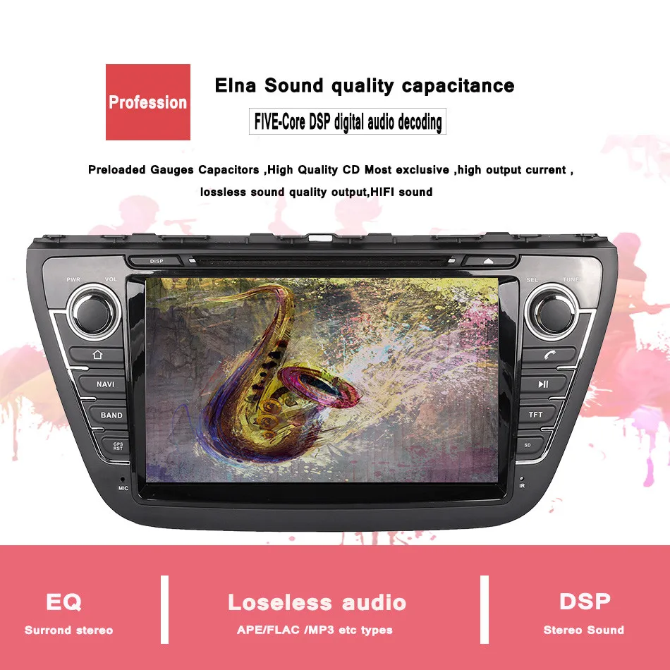 Sale 1024*600 Octa Core Android 9.0 Fit SUZUKI SX4 S-Cross 2014 2015 2016 2017 Car DVD Player Navigation GPS TV GPS navigation system 5
