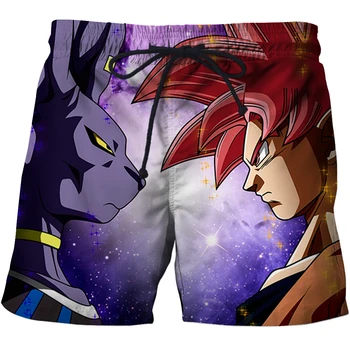 

Summer Beach Shorts 2019 New Design Shorts Elastic Men Board Pant Dragon Ball Z Shorts Blue Printing Mens Swim Short Pant S-6XL