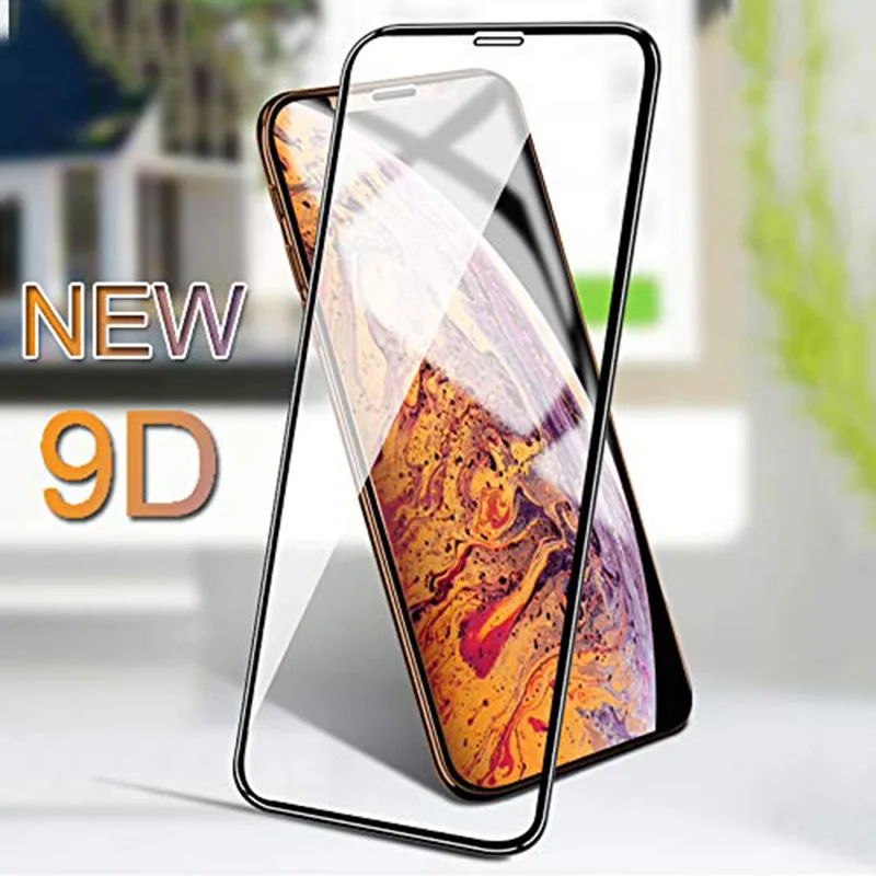 9D закаленное стекло для iPhone X XS Max XR 6 6s 7 8 Plus защита экрана полное покрытие защитное