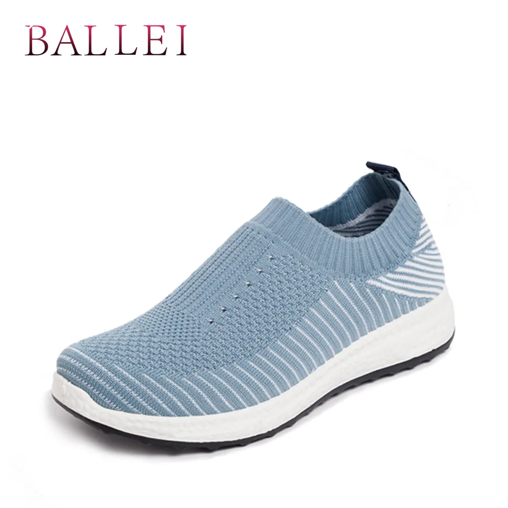 

BALLEI Handmade Woman Sneakers Luxury Air Mesh Classic Round Toe Comfortable Heel Shoes Solid Slip-on Fashion Casual Shoes N51