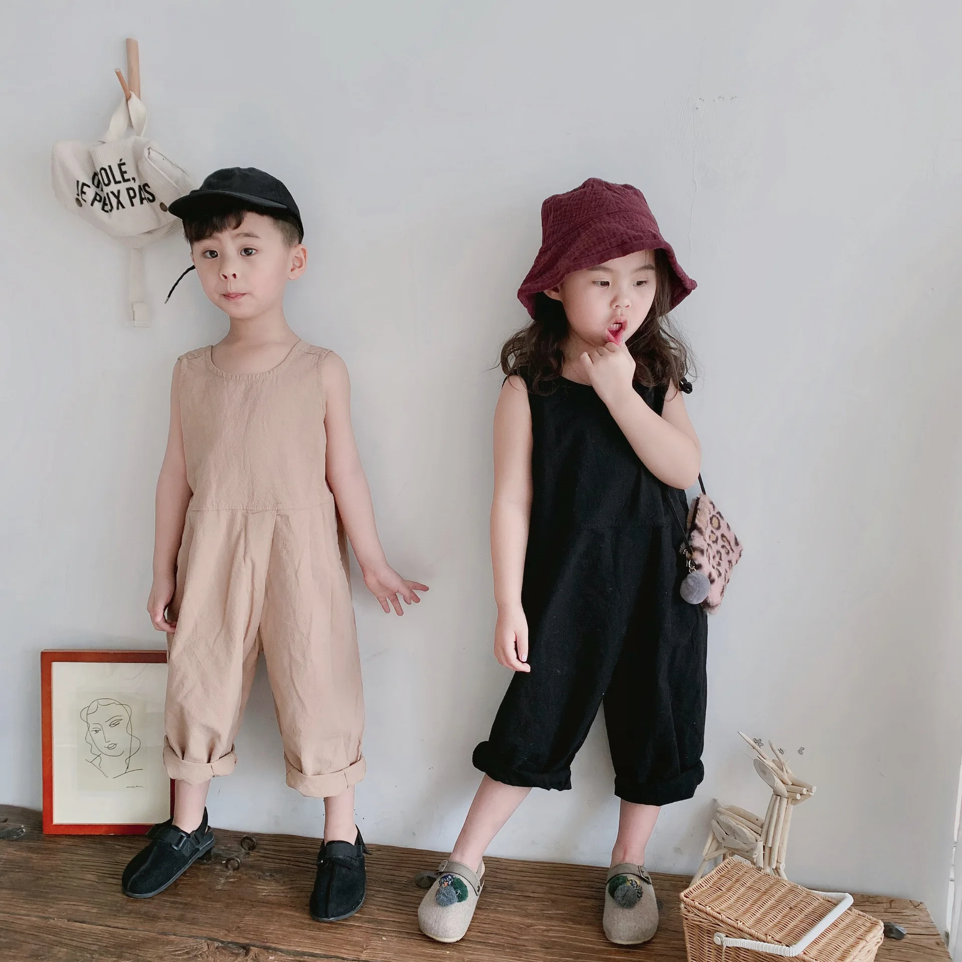 girls linen overalls