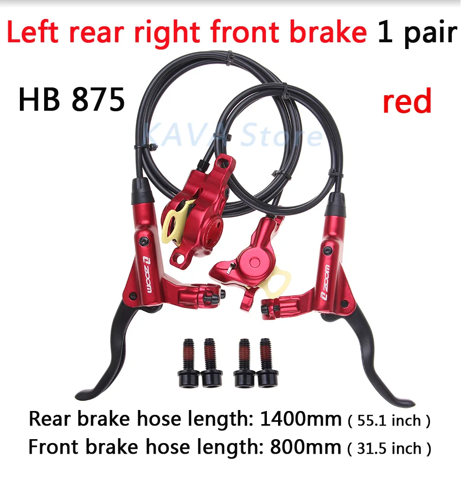 ZOOM HB 875 Гидравлический тормозной рычаг передний 800/задний 1400 мм для горного велосипеда MTB дисковый тормозной зажим тормозные колодки Горячая Распродажа