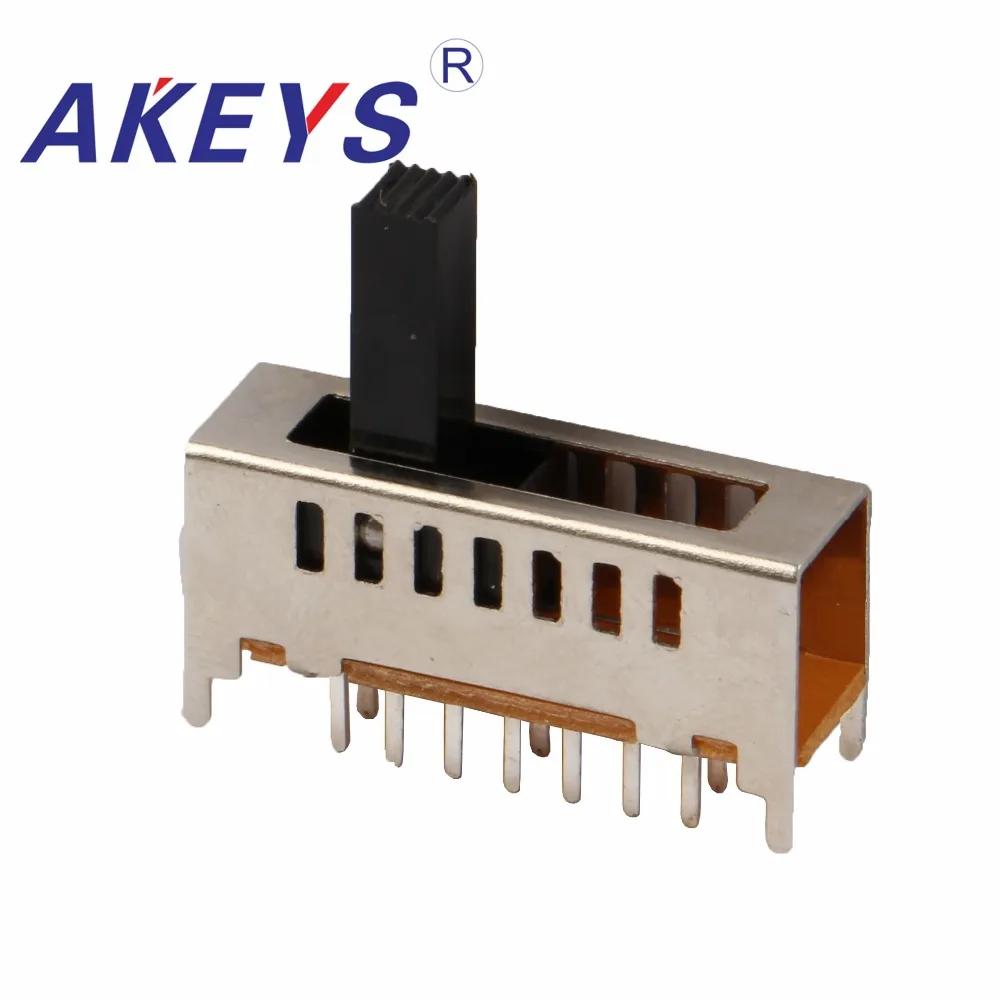 

SS-17F01 Single pole seven throw 7 position slide switch 10 pin verticle type handle heights can be customized with 4 fixed pin
