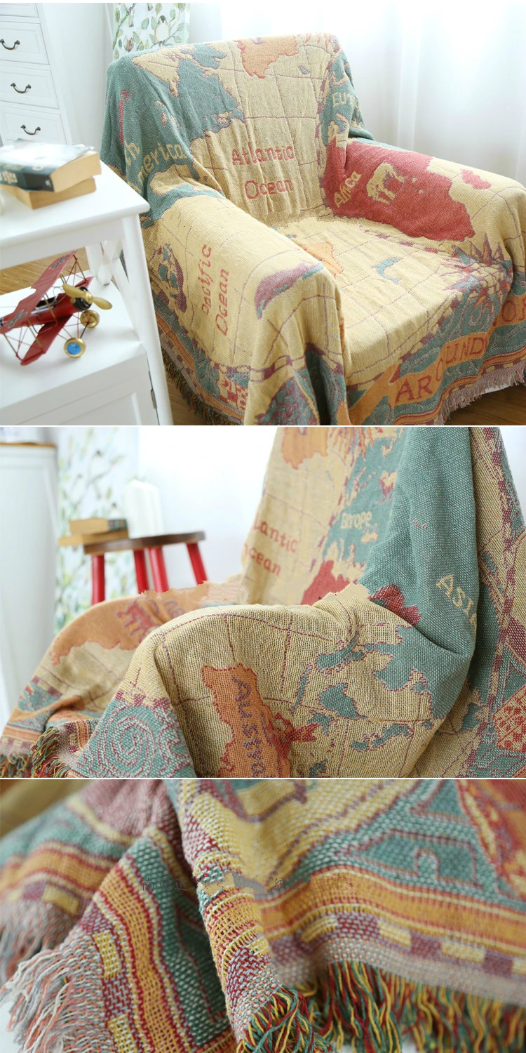 Карта вязания дивана декоративное противоскользящее одеяло на кровать прямоугольная карта мира пианино/покрытие мебели детский игровой коврик