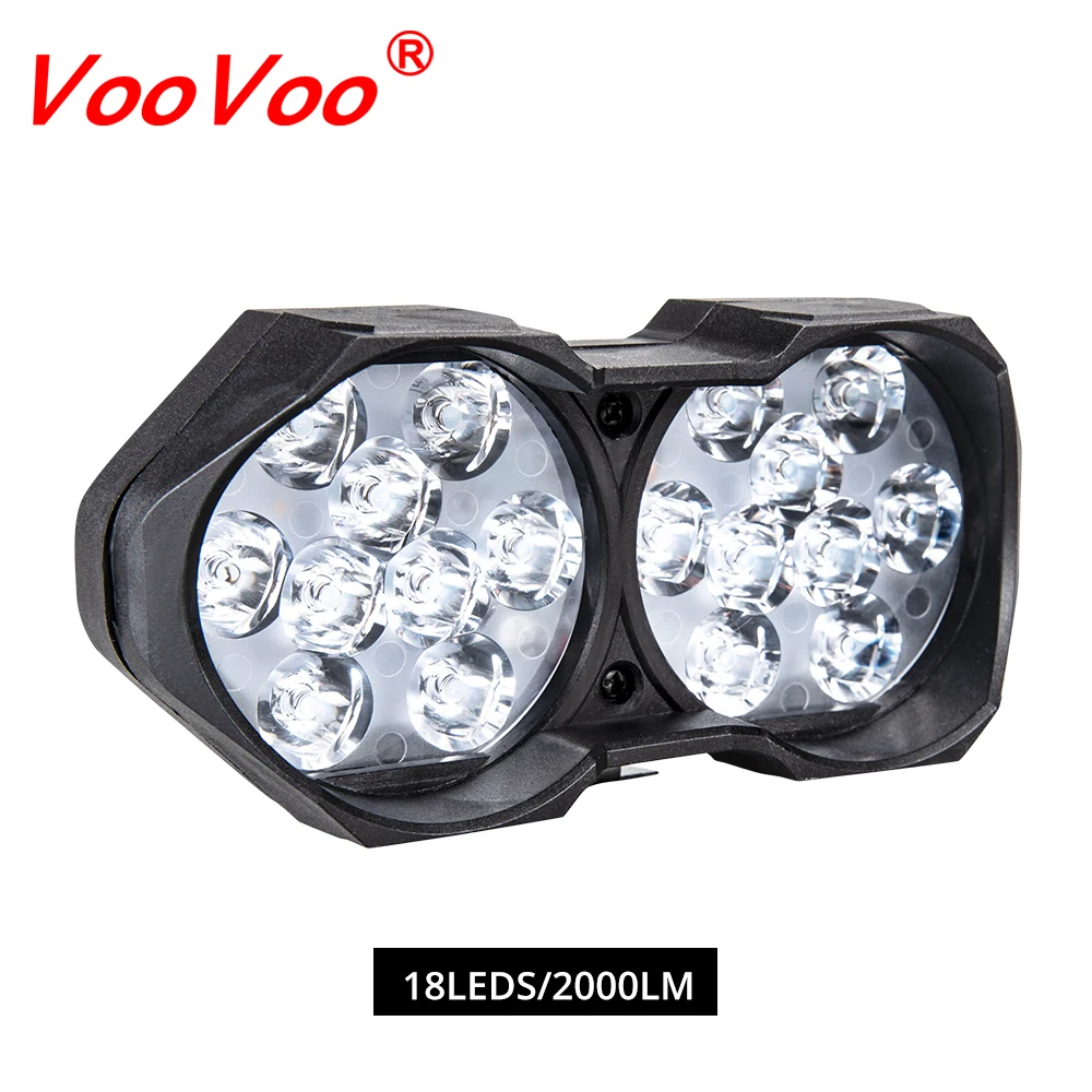 

VOOVOO LED Motorcycle Light Moto Headlight Lamp 9/18 Led Scooters Fog Spotlight Working Light White DC 9-85V Super Bright