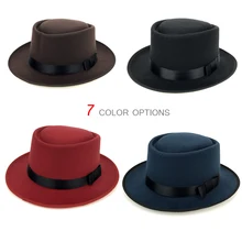 Модные мужские и женские шапки мужские шерстяные европейские и американские Солнцезащитные шляпы британская ретро гладкая Кепка черная шляпа