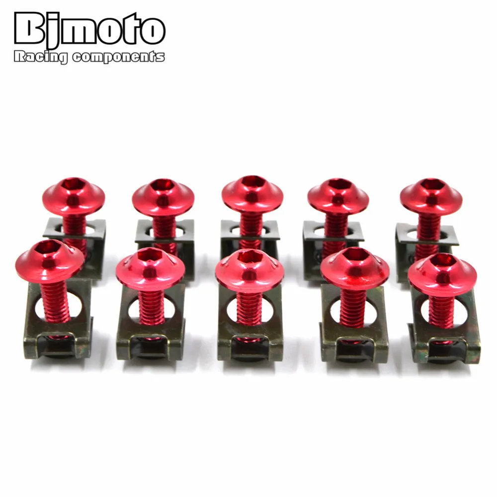 

10pcs Universal Motorcycle Motos Motocicleta Scooters Fairing Body Bolts M6 Spire Speed Fastener Clips Screw Spring Bolots Nuts