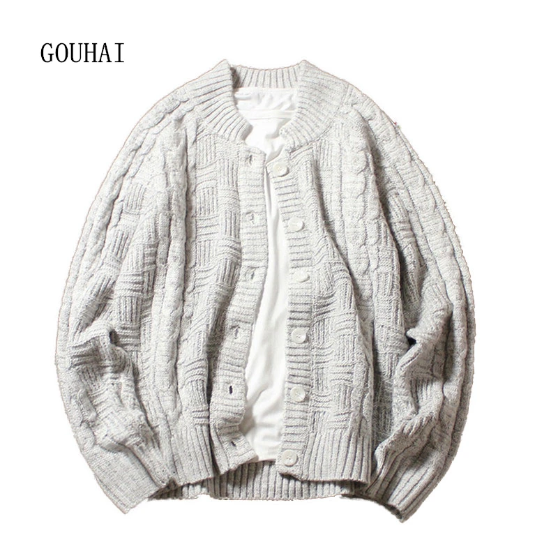 2019 Winter Casual Solid Cardigan Men Sweaters Single