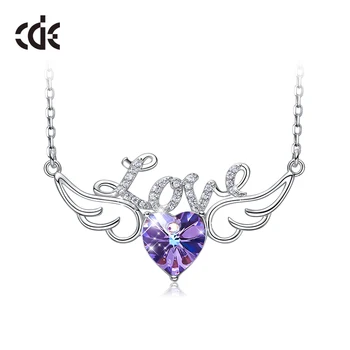 

CDE Women Pendant Necklace Embellished with crystals from Swarovski Heart Necklace Chain Jewellery Love Jewelry Collares Gifts