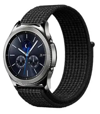 22 мм нейлоновые ремешки для samsung gear S3 Classic Frontier Galaxy Watch 46 мм Moto 360 Huami Amazfit Fossil Q - Цвет ремешка: Black 3