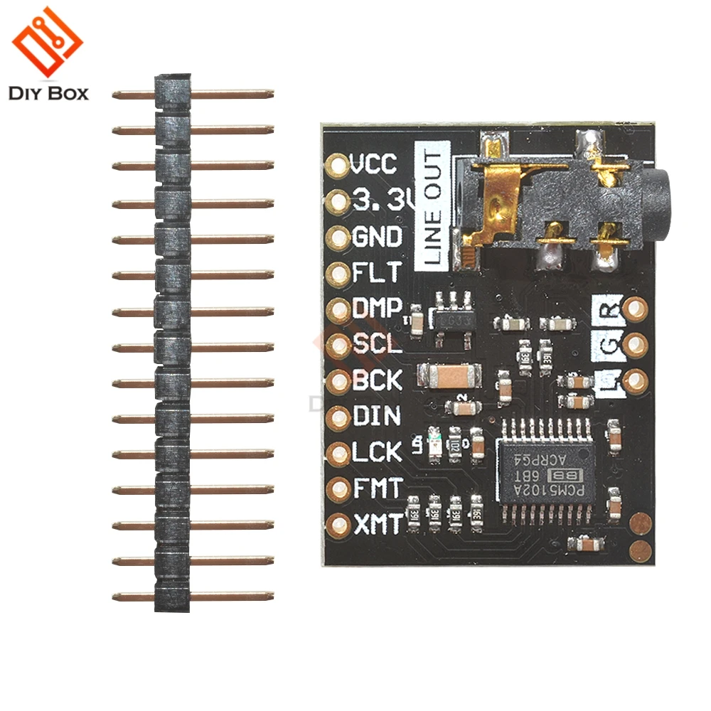 

for Raspberry Pi pHAT Sound Card I2S interface PCM5102 DAC Module 24-bit Audio Board With Stereo Jack Beyond ES9023 PCM1794