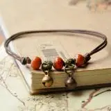 Сексуальные женские тибетские серебряные позолоченные винтажные бусы слон ножной браслет с подвеской браслет-цепочка на лодыжку - Окраска металла: Orange