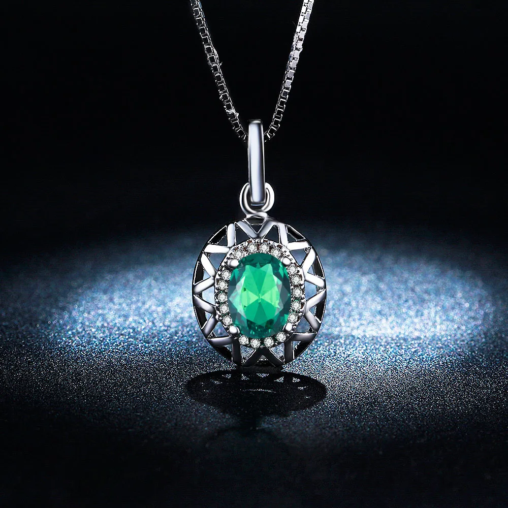 

Seanlov Vintage Style Green Cubic Zirconia Chain Necklaces & Pendants White Gold Color Fashion Crystal Wedding Jewelry For Women