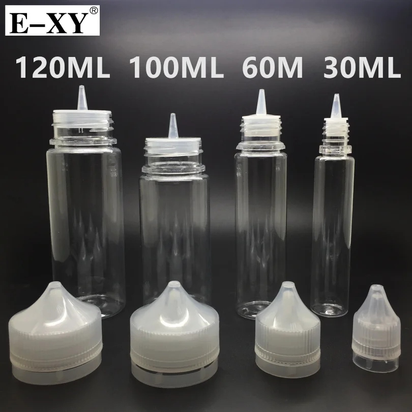 

5PCS/LOT Plastic Bottles 30ML 60ML 100ML 120ML Dropper Bottle With Tamper Evident Caps Slim Tip For RDA Atomizer