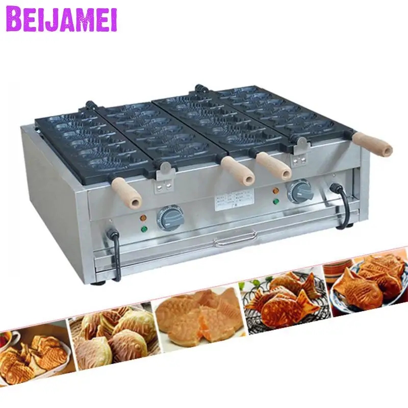 

BEIJAMEI automatic Taiyaki machine in Thailand/fish shape waffle making machine commercial fish waffle maker taiyaki machine