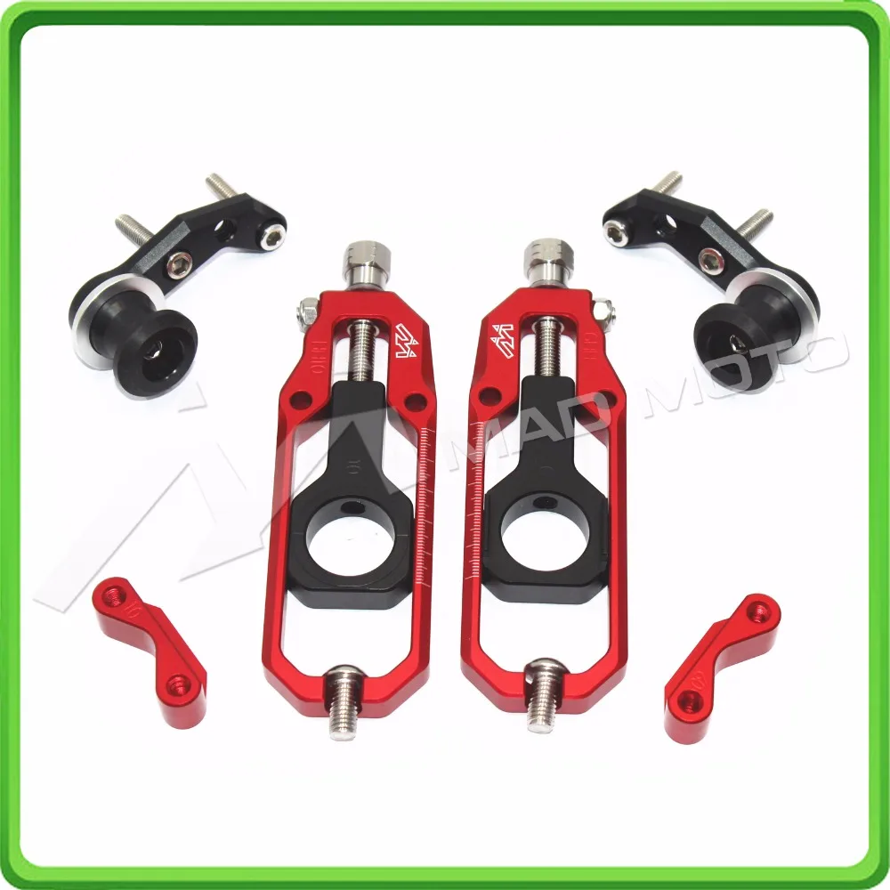 Motorcycle Chain Tensioner Adjuster with spool fit for Honda CBR1000RR 2008 2009 2010 2011 2012 2013 2014 2015 2016 Red & Black (12)