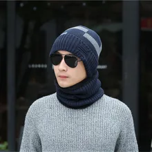 Moderní zimní teplý unisex set – čepice s nákrčníkem